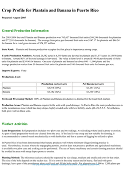 Crop Profile for Plantain and Banana in Puerto Rico