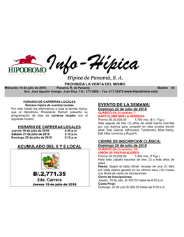Info-Hípica Hípica De Panamá, SA