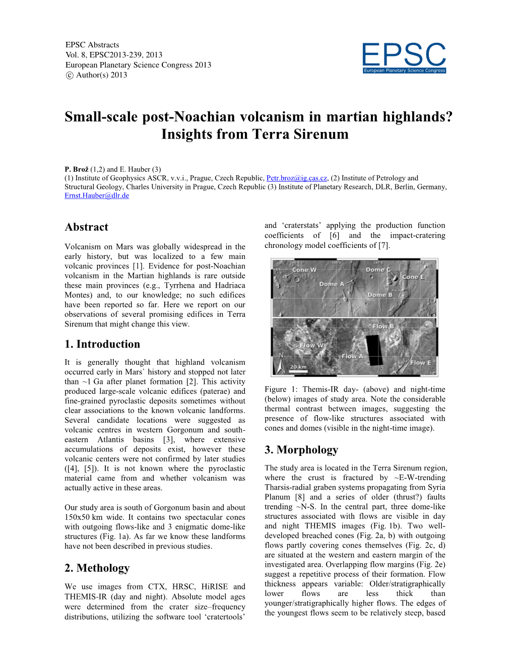 Small-Scale Post-Noachian Volcanism in Martian Highlands? Insights from Terra Sirenum