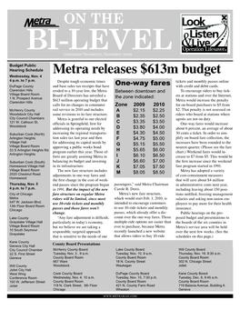 ON the BI-LEVEL Commuter Newsletter, November 2009