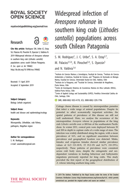 Lithodes Santolla) Populations Across Research