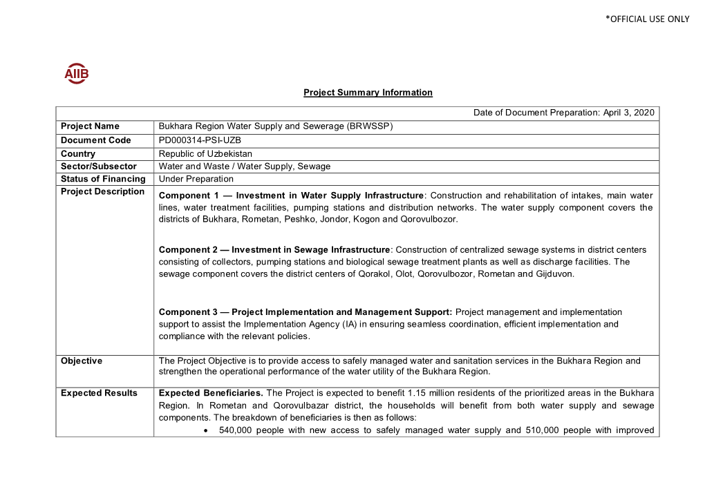 Project Summary Information