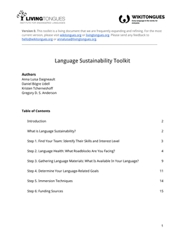 Language Sustainability Toolkit