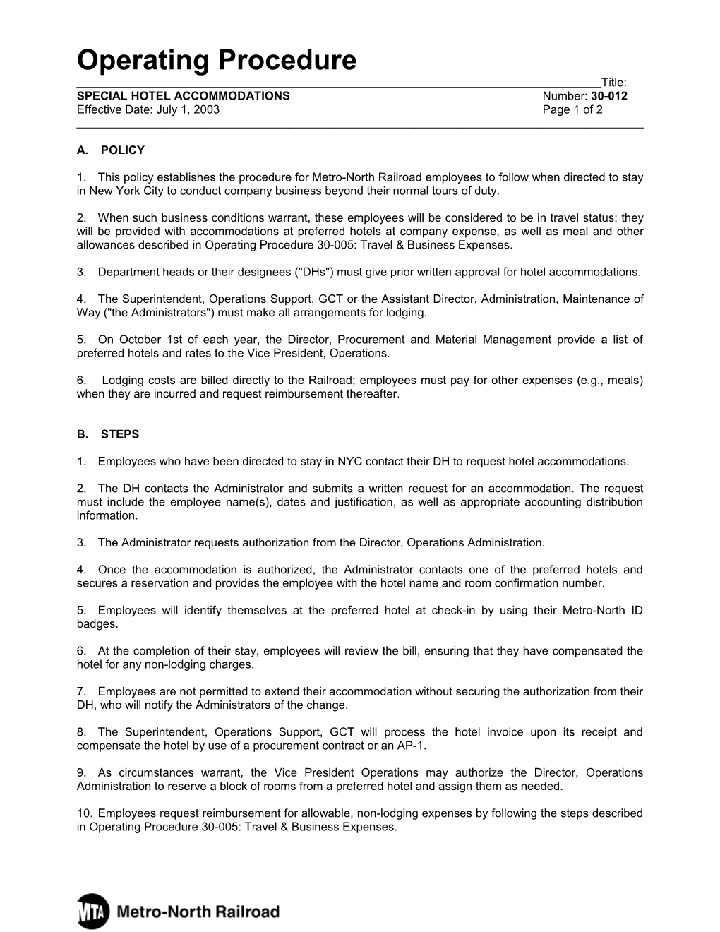 Operating Procedure s1