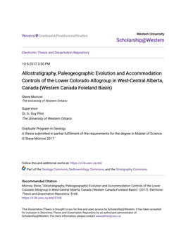 Allostratigraphy, Paleogeographic Evolution and Accommodation Controls of the Lower Colorado Allogroup in West-Central Alberta
