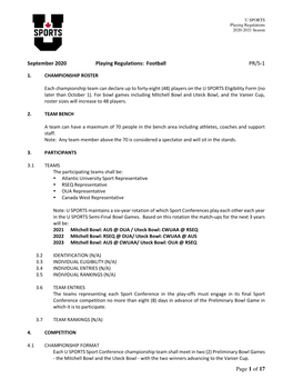 September 2020 Playing Regulations: Football PR/5-1 Page