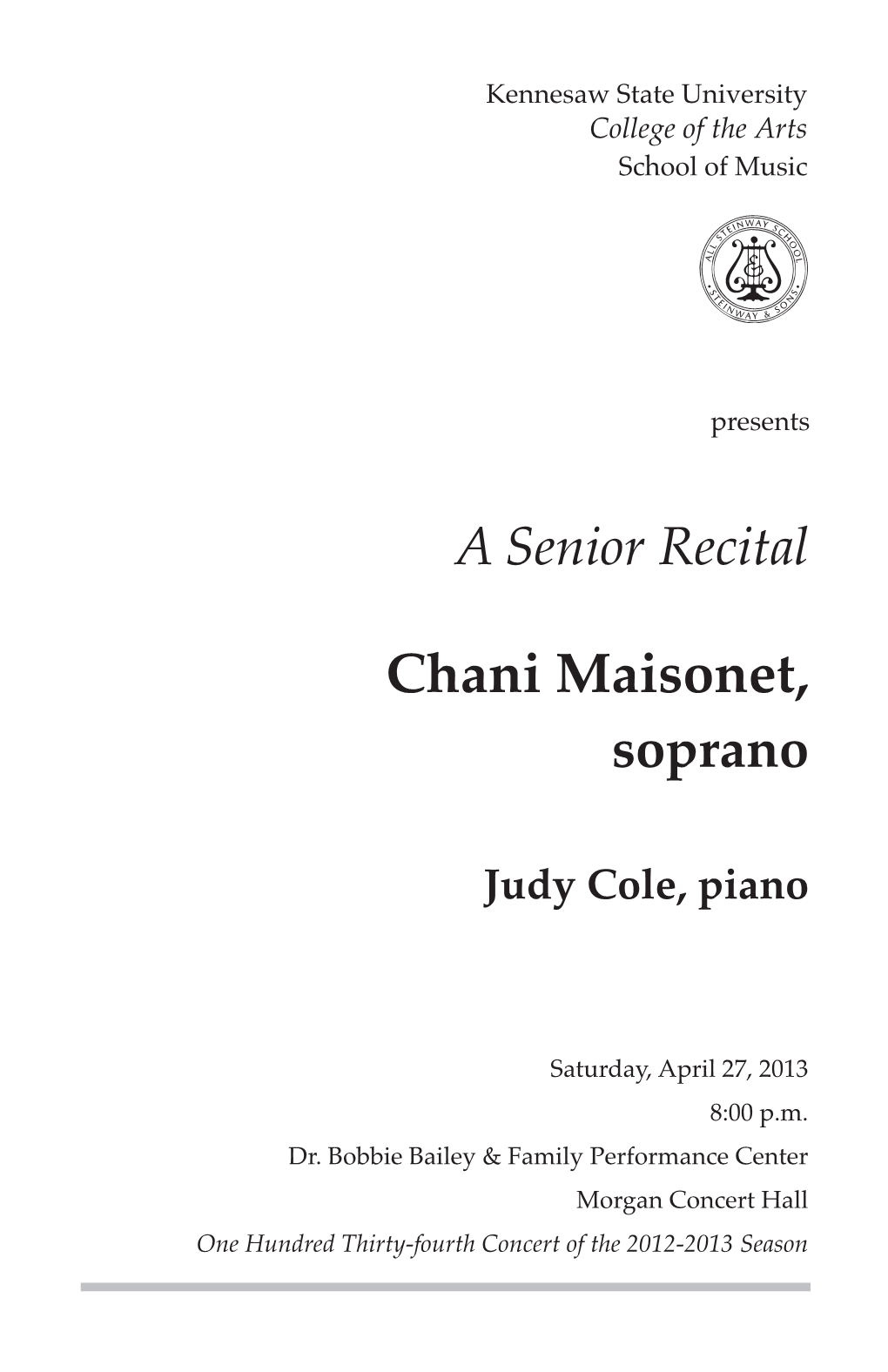 A Senior Recital