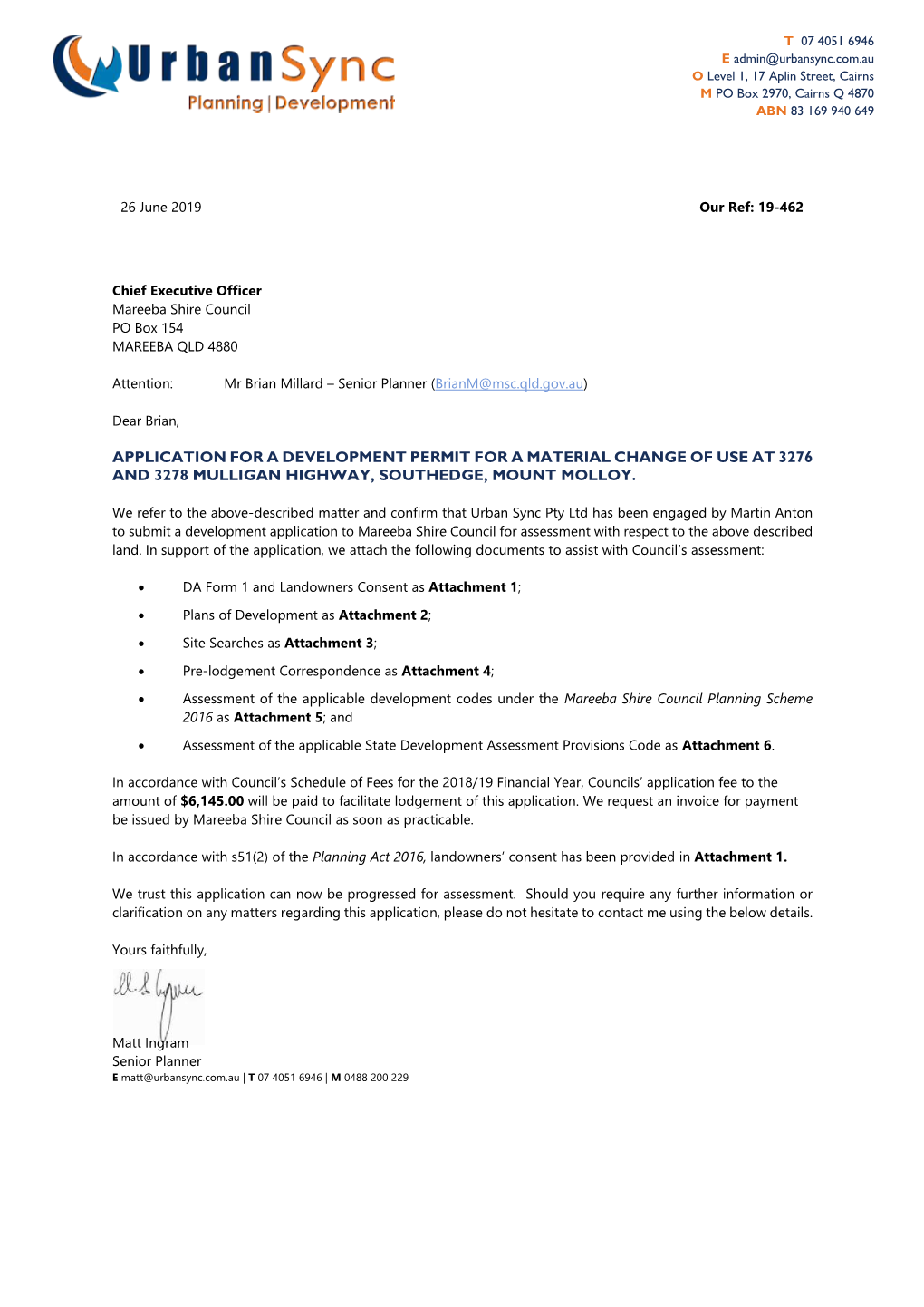 Application for a Development Permit for a Material Change of Use at 3276 and 3278 Mulligan Highway, Southedge, Mount Molloy