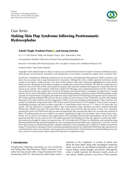 Case Series Sinking Skin Flap Syndrome Following Posttraumatic Hydrocephalus