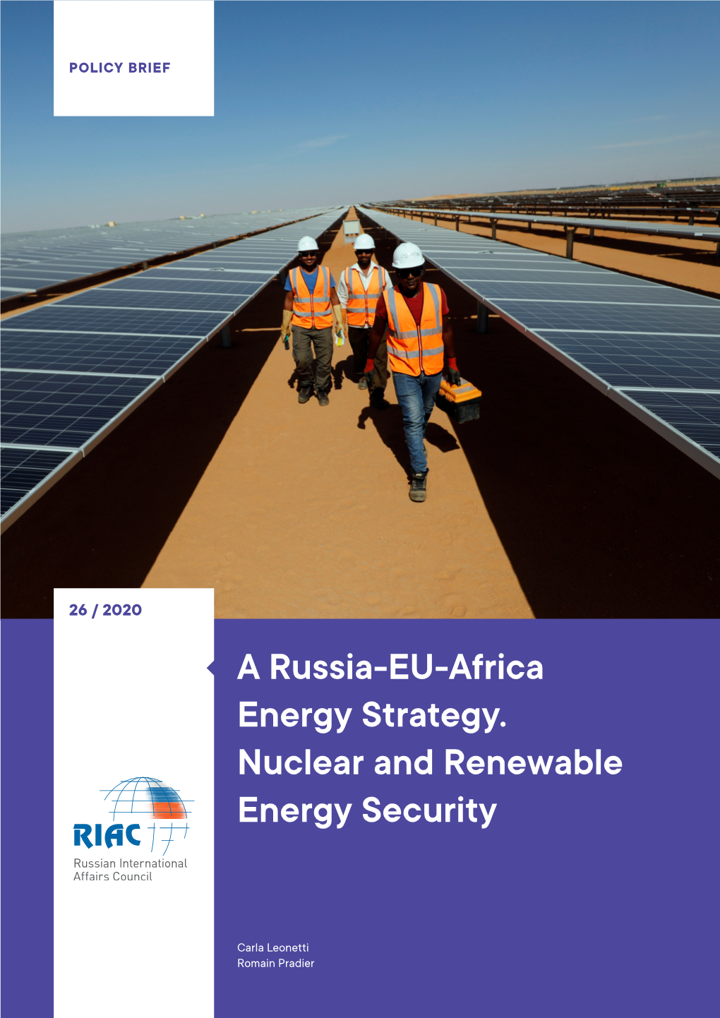 A Russia-EU-Africa Energy Strategy. Nuclear and Renewable Energy Security