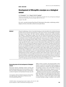 Development of Microplitiscroceipes As a Biological Sensor