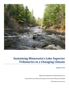 Sustaining Minnesota's Lake Superior Tributaries in a Changing Climate