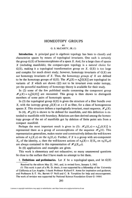 Homeotopy Groups by G