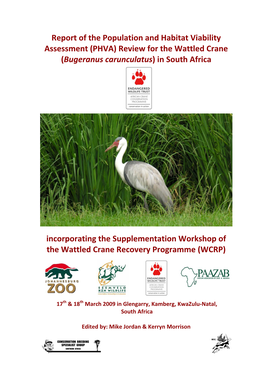 (PHVA) Review for the Wattled Crane (Bugeranus Carunculatus) in South Africa