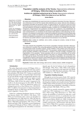 Population Viability Analysis of the Taruka, Hippocamelus