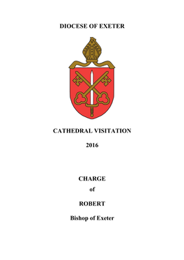 DIOCESE of EXETER CATHEDRAL VISITATION 2016 CHARGE Of