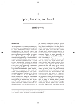 Sport, Palestine, and Israel