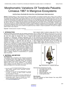 Morphometric Variations of Terebralia Palustris Linnaeus 1967 in Mangrove Ecosystems