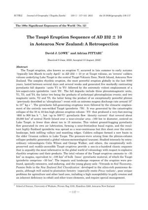 The Taupo Eruption Sequence of AD 232±10 in Aotearoa New
