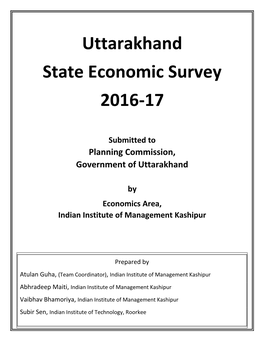 Uttarakhand State Economic Survey 2016-17