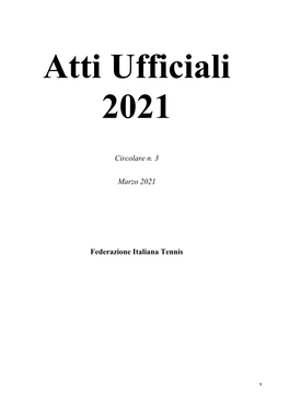 Atti Ufficiali 2021