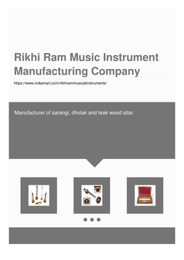 Rikhi Ram Music Instrument Manufacturing Company