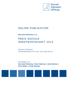 Online-Publikation Preis Soziale Marktwirtschaft 2015