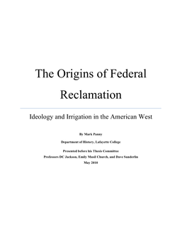 Origins of Reclamation