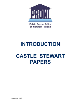 Introduction to the Castle Stewart Papers