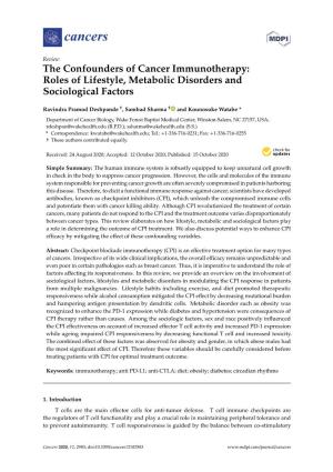 Roles of Lifestyle, Metabolic Disorders and Sociological Factors