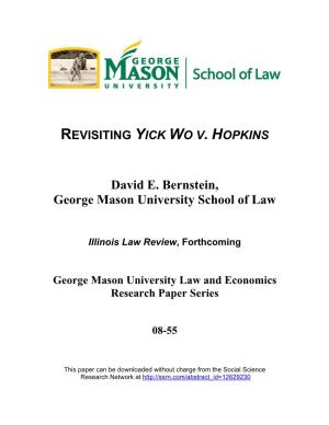 David E. Bernstein, George Mason University School of Law