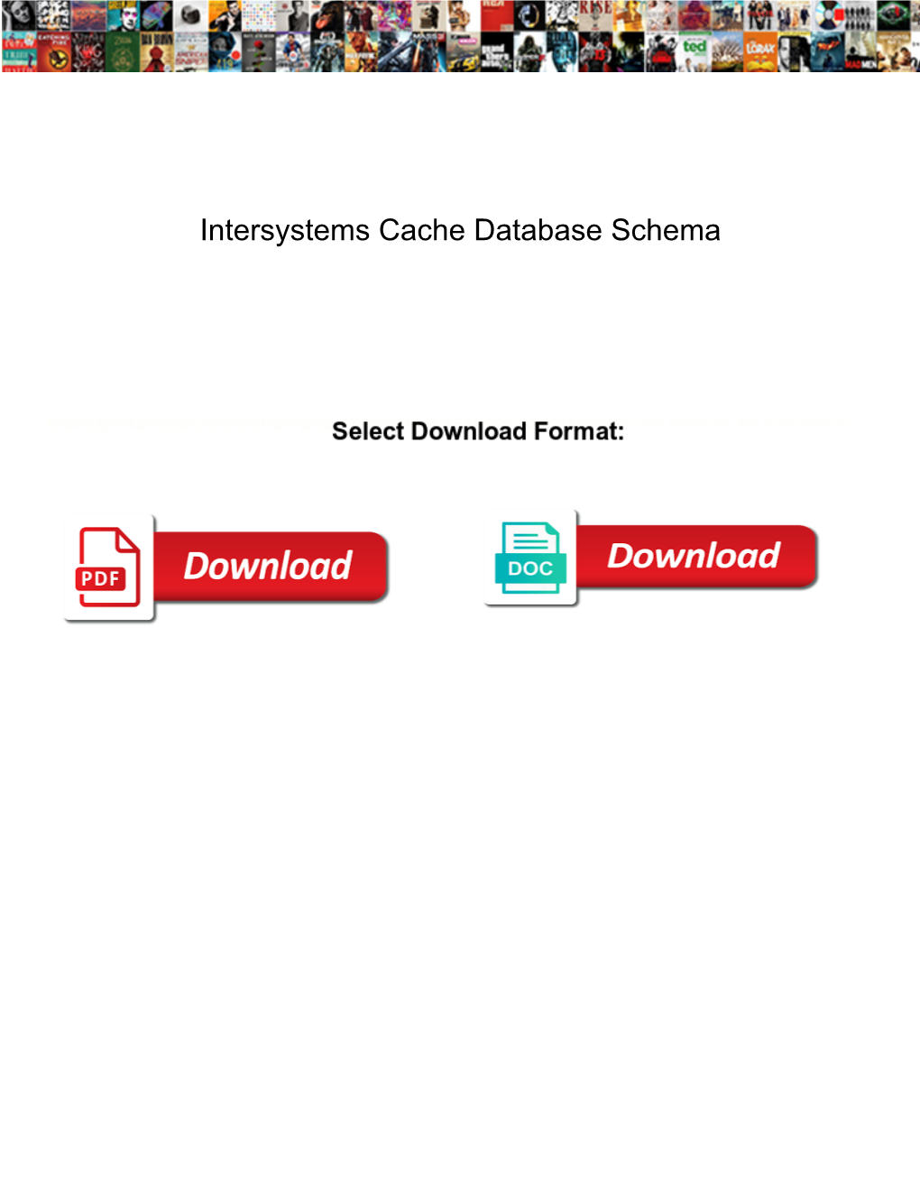 Intersystems Cache Database Schema