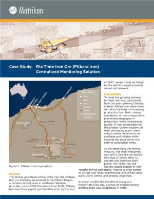 Case Study: Rio Tinto Iron Ore (Pilbara Iron) Centralized Monitoring Solution