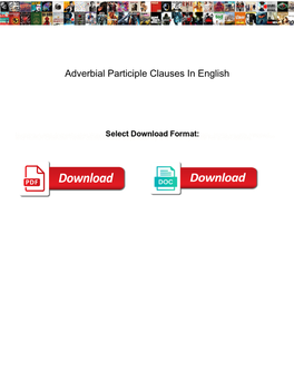 Adverbial Participle Clauses in English