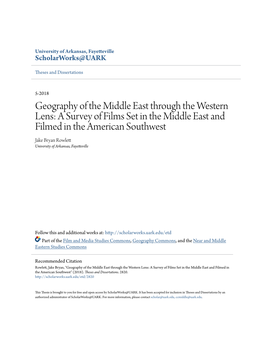 Geography of the Middle East Through the Western Lens