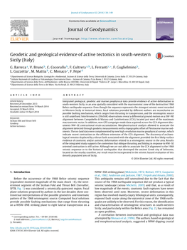 Geodetic and Geological Evidence of Active Tectonics in South-Western