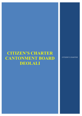 Citizen's Charter Cantonment Board Deolali