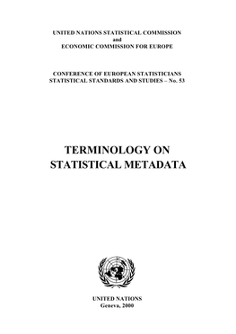 Terminology on Statistical Metadata