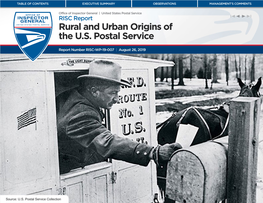 Rural and Urban Origins of the U.S. Postal Service