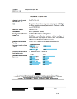 Statistical Analysis Plan