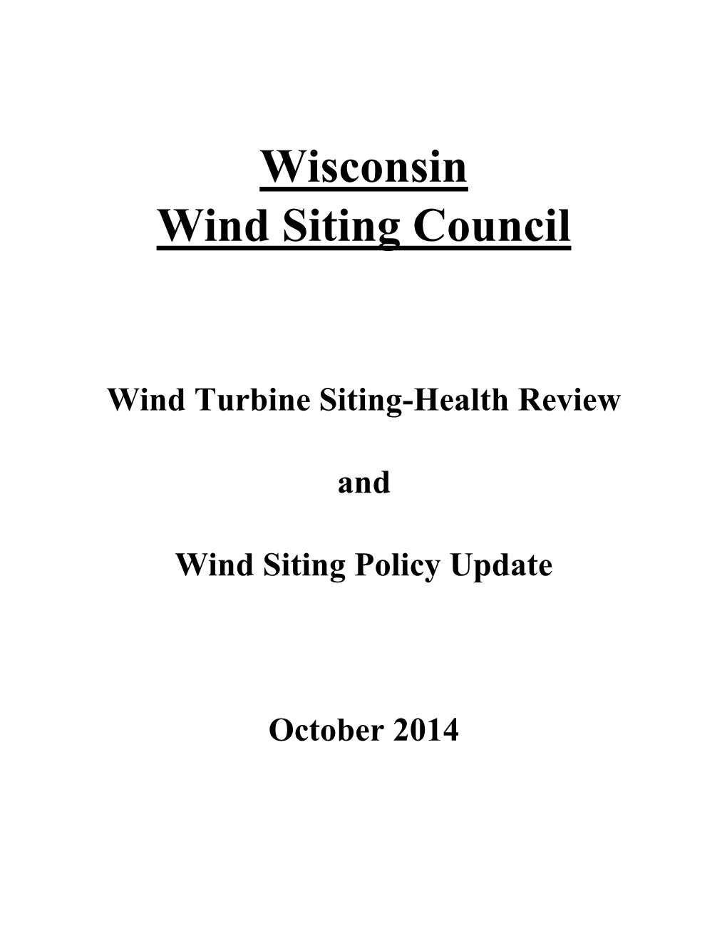 Wisconsin Wind Siting Council