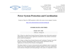 Power System Protection and Coordination