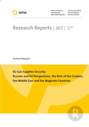 Wiiw Research Report 367: EU Gas Supplies Security