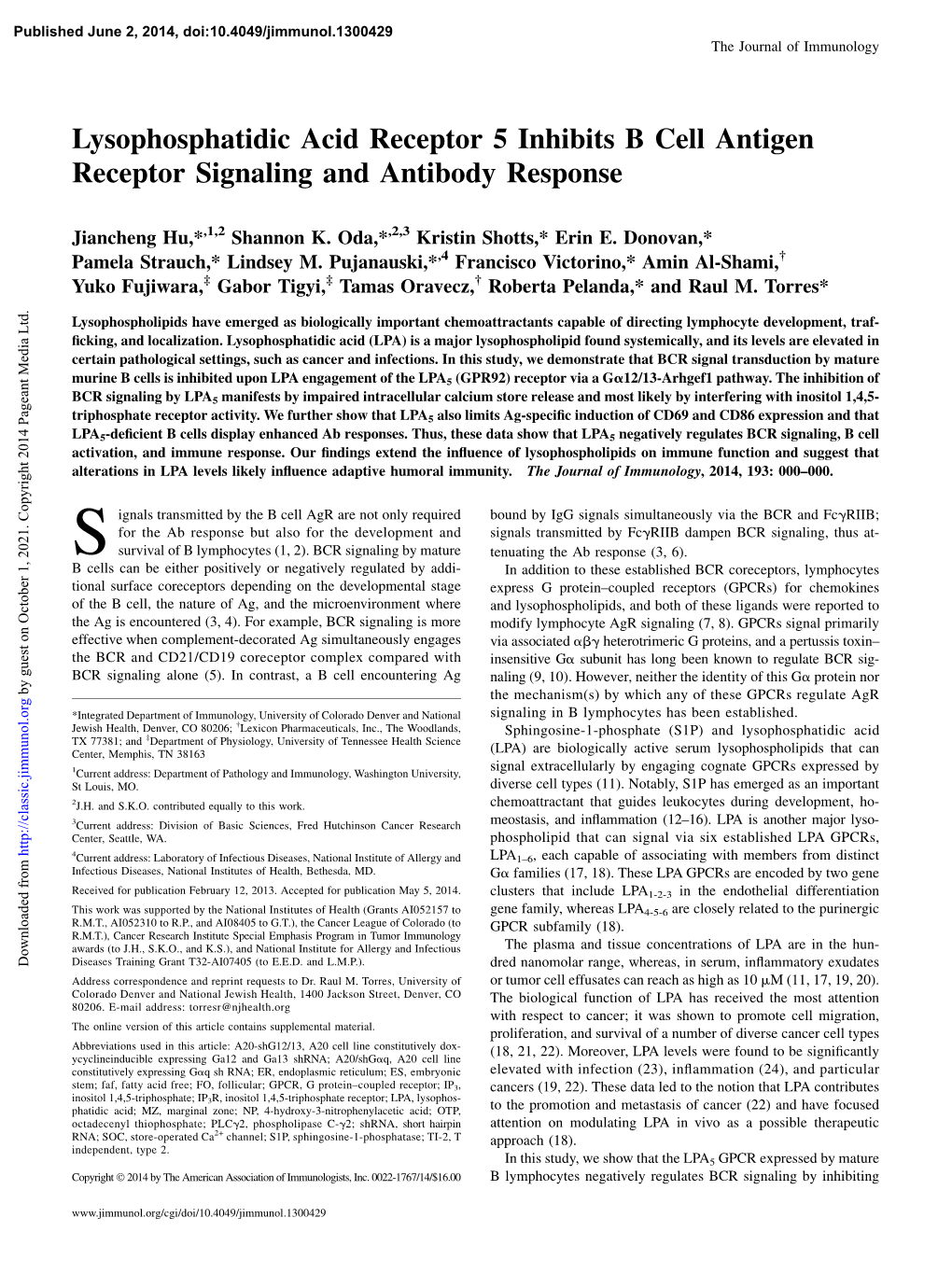 Antibody Response Cell Antigen Receptor Signaling And