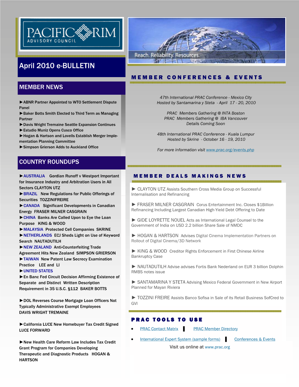 April 2010 Ebulletin