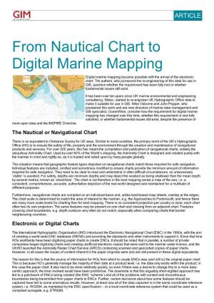 From Nautical Chart to Digital Marine Mapping