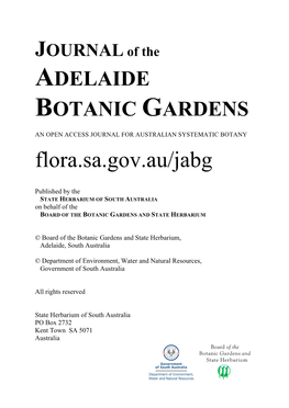 Early Records of Alien Plants Naturalised in South Australia P