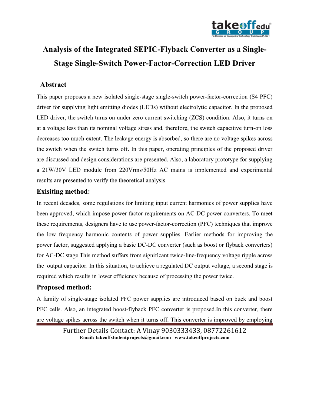 Analysis of the Integrated SEPIC-Flyback Converter As a Single-Stage Single-Switch