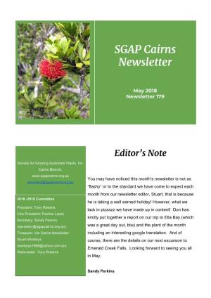 SGAP Cairns Newsletter