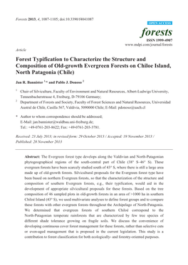 Forest Typification to Characterize the Structure and Composition of Old-Growth Evergreen Forests on Chiloe Island, North Patagonia (Chile)